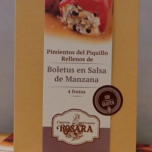 Pimientos del Piquillo Rellenos de Boletus y Salsa de Manzana